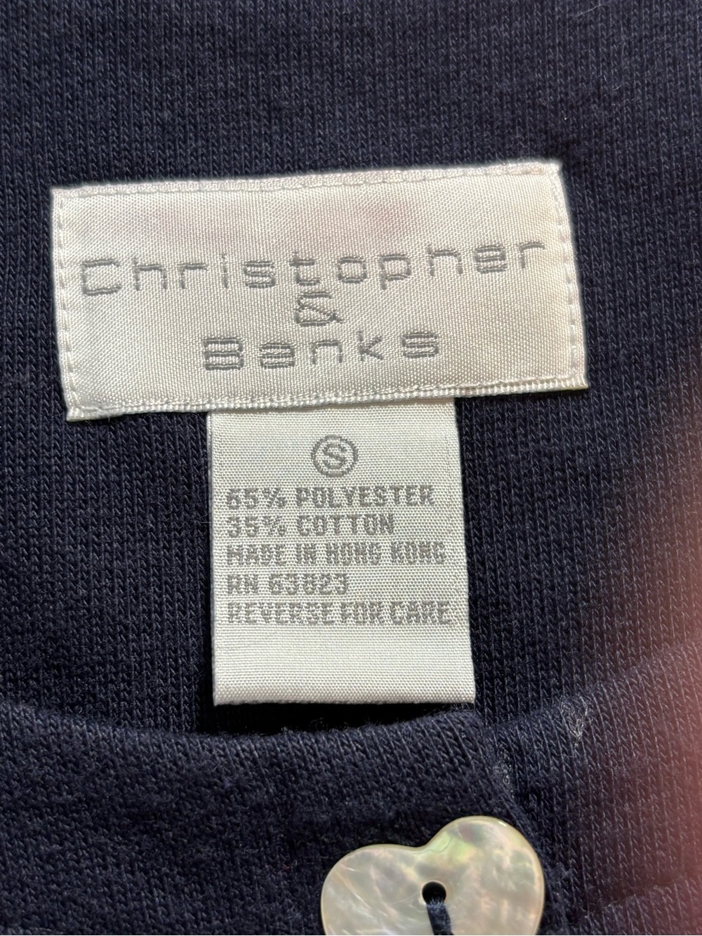 Christopher & Banks Navy Cardigan with Multicolor Heart Patches - small - Picture 6 of 7